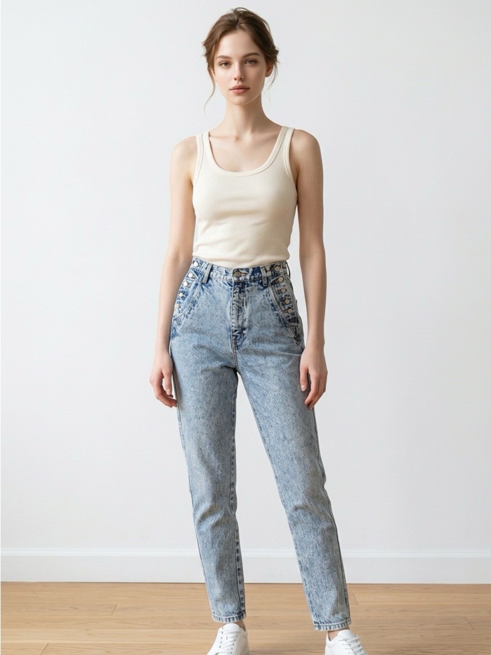 Vintage Nuovo 80s/90s High Waist Acid Wash Jeans